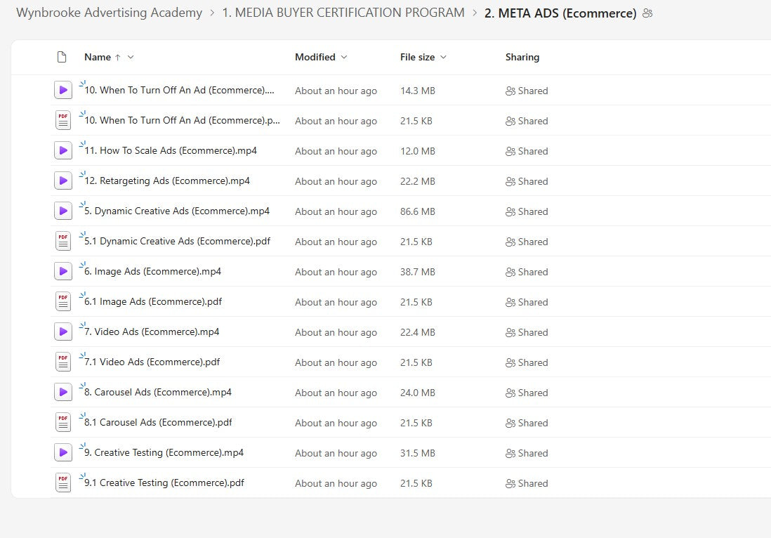 Wynbrooke Advertising Academy Module 1.2 on mypremiumcourses.com