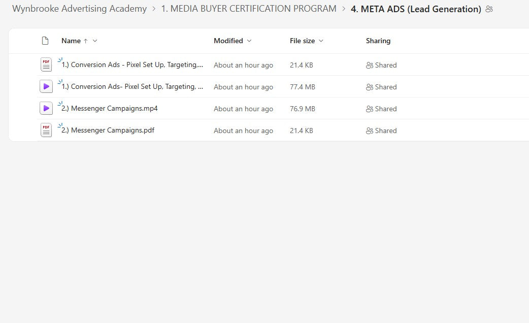 Wynbrooke Advertising Academy Module 1.4 on mypremiumcourses.com