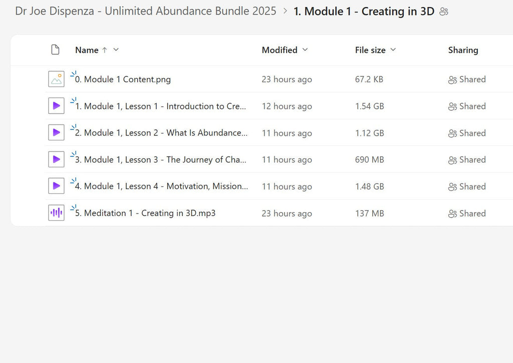 Dr Joe Dispenza - Unlimited Abundance Bundle Module 1 on My Premium Courses