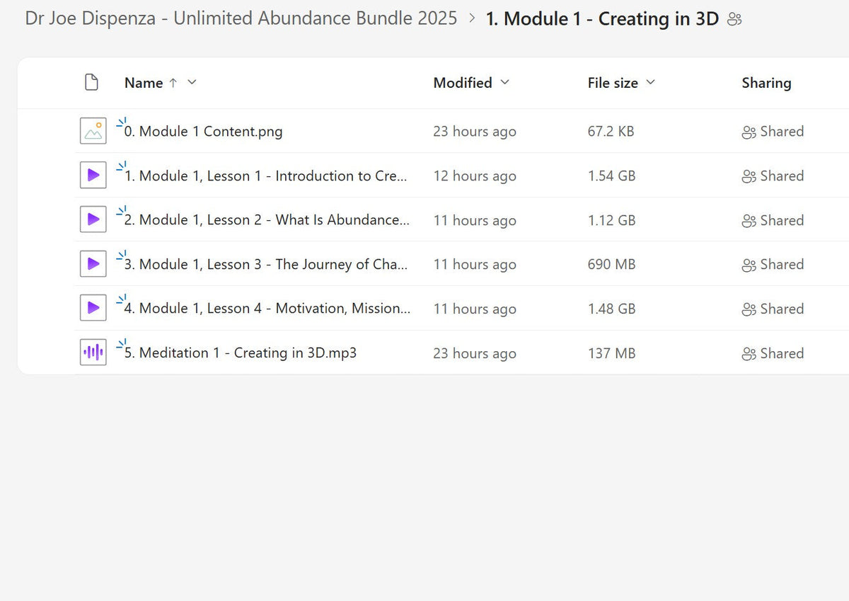Dr Joe Dispenza - Unlimited Abundance Bundle Module 1 on My Premium Courses