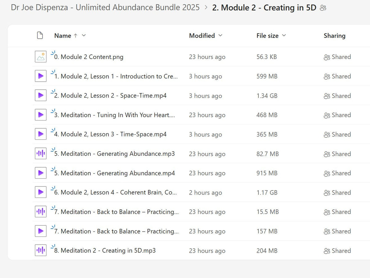 Dr Joe Dispenza - Unlimited Abundance Bundle Module 2 on My Premium Courses