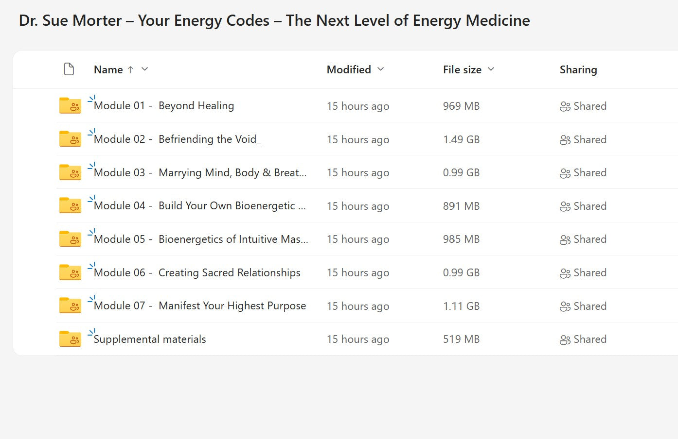 Dr. Sue Morter - Your Energy Codes -The Next Level of Energy Medicine Modules on My Premium Courses 