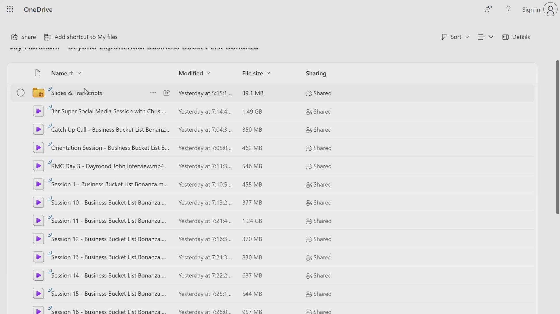 Jay Abraham – Beyond Exponential Business Bucket List Bonanza Modules Video File on mypremiumcourses.com