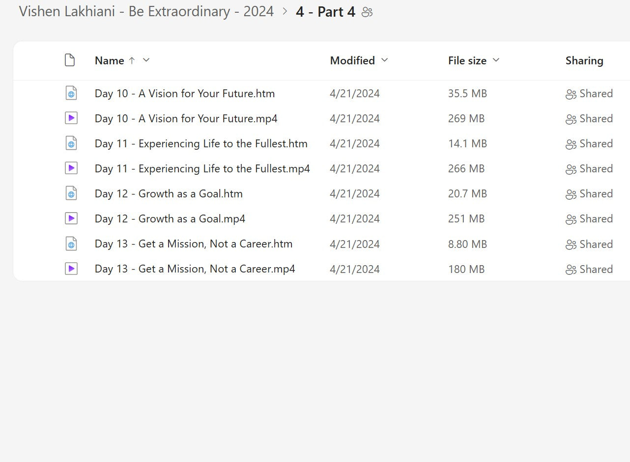 Vishen Lakhiani - Be Extraordinary Module 4 on My Premium Courses